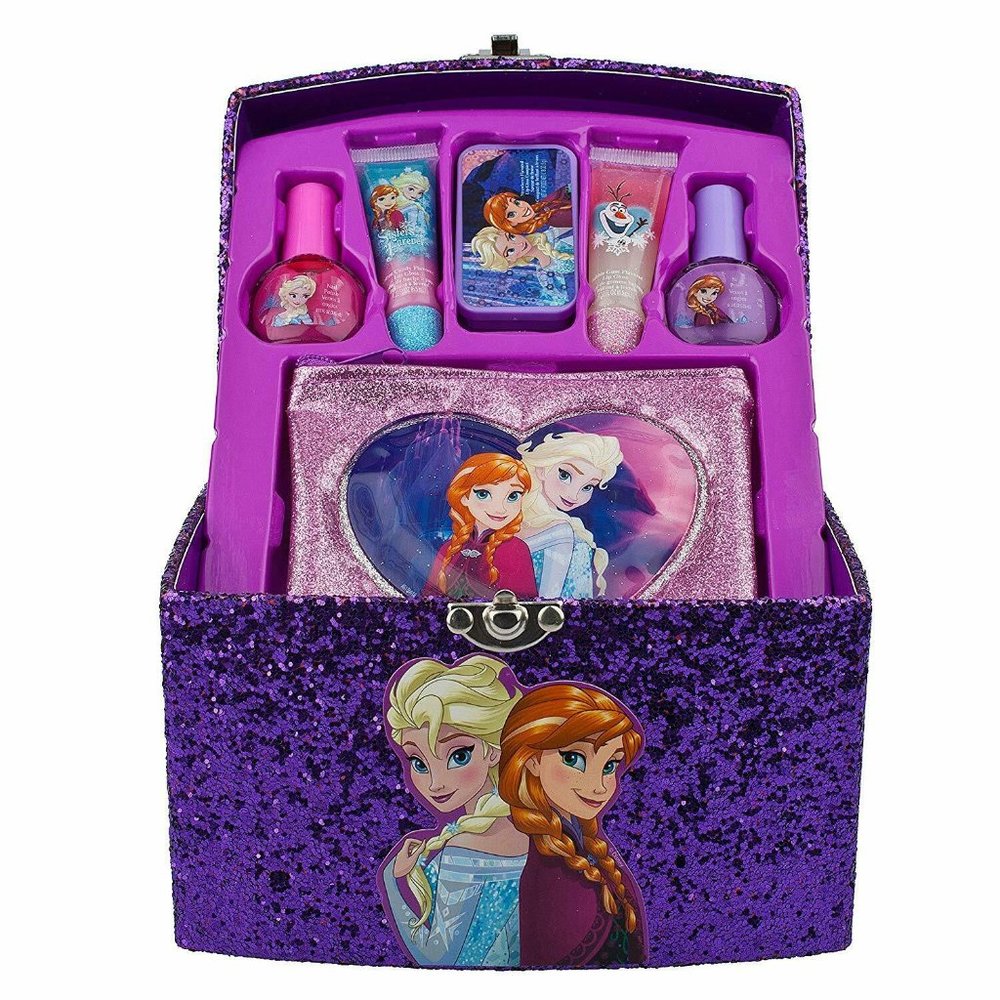 Frozen Glitter Train Case Cosmetic Set